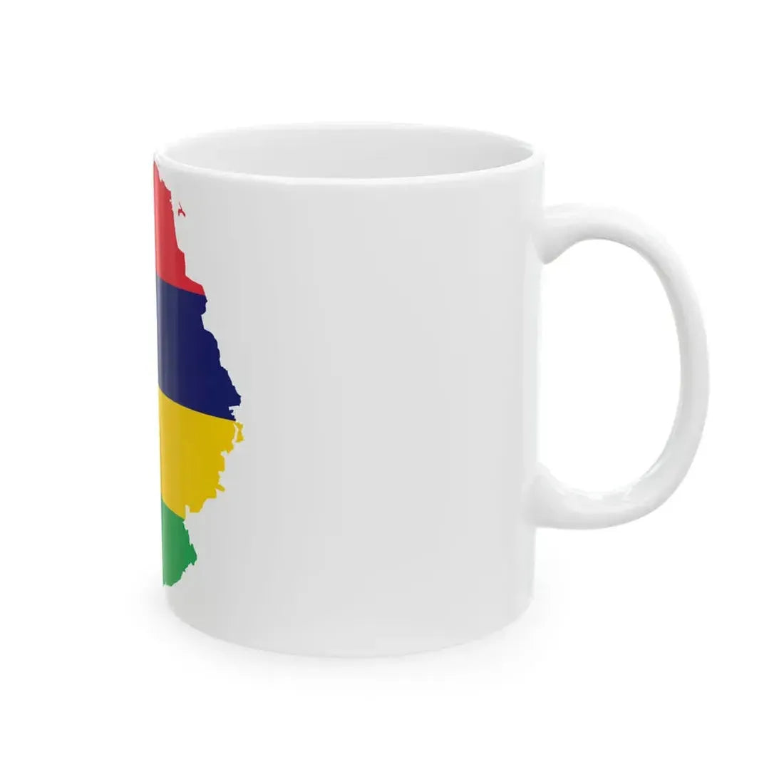 Map of Mauritius with flag (Mauritius) White Coffee Mug - Go Mug Yourself