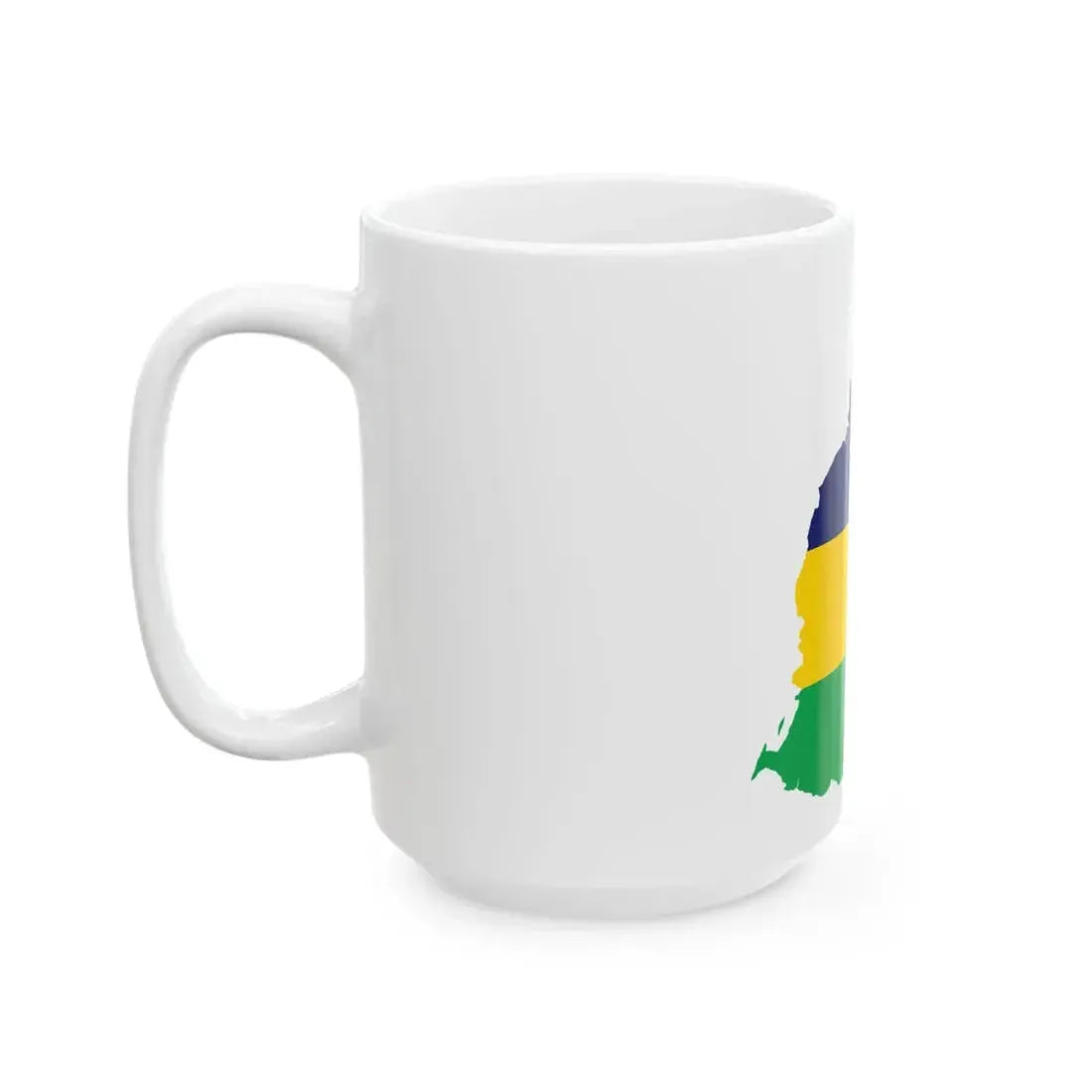 Map of Mauritius with flag (Mauritius) White Coffee Mug - Go Mug Yourself