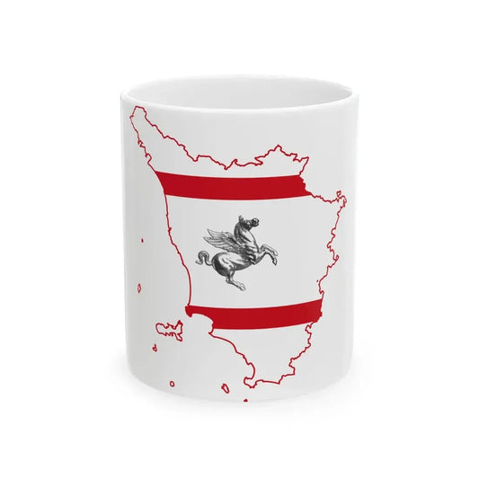 Map profile of Tuscany (Italy) White Coffee Mug 11oz - Go Mug Yourself