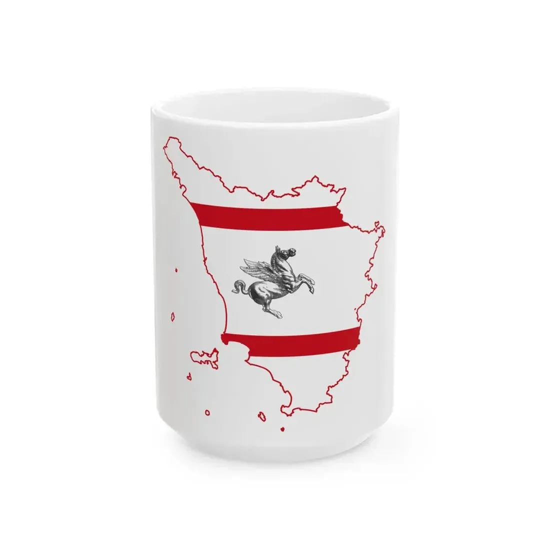 Map profile of Tuscany (Italy) White Coffee Mug 15oz - Go Mug Yourself