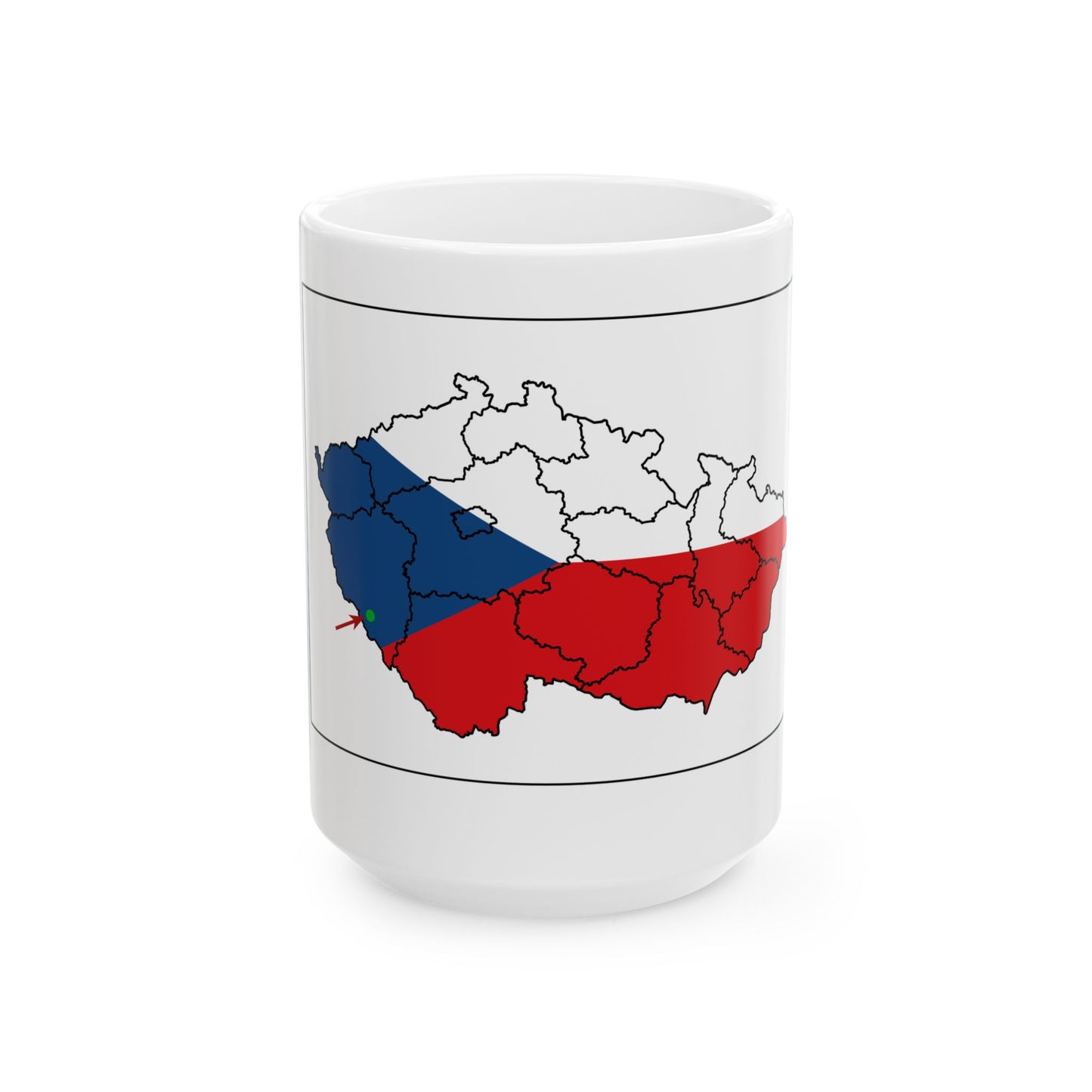 Mapa Nyrsko (Czech Republic) White Coffee Mug-15oz-Go Mug Yourself
