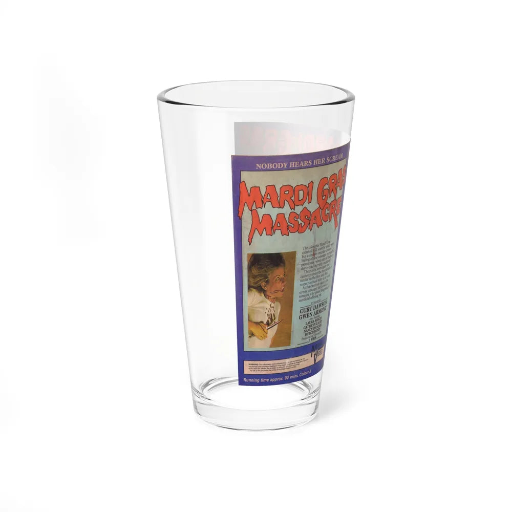 MARDI GRAS MASSACRE (VHS COVER) Pint Glass 16oz - Go Mug Yourself