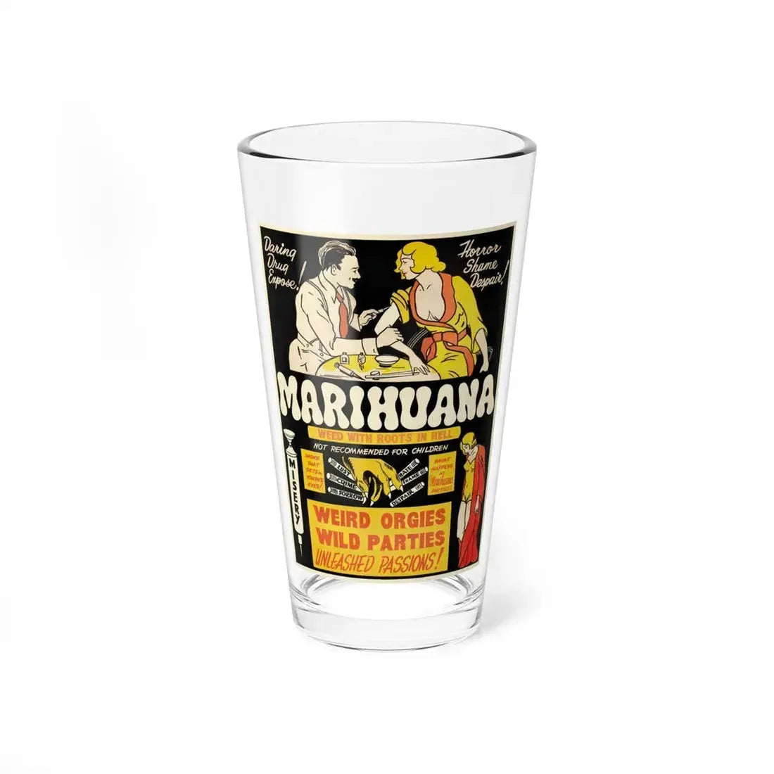 MARIHUANA 1936 Movie Poster - Pint Glass 16oz 16oz - Go Mug Yourself