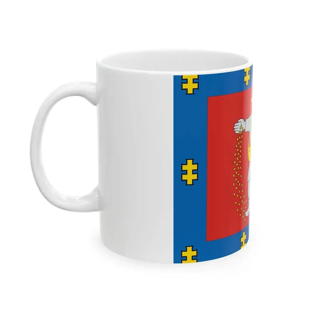 Marijampole County flag (Lithuania) White Coffee Mug - Go Mug Yourself