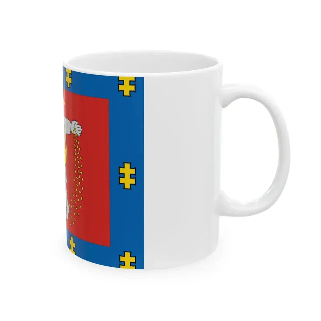 Marijampole County flag (Lithuania) White Coffee Mug - Go Mug Yourself