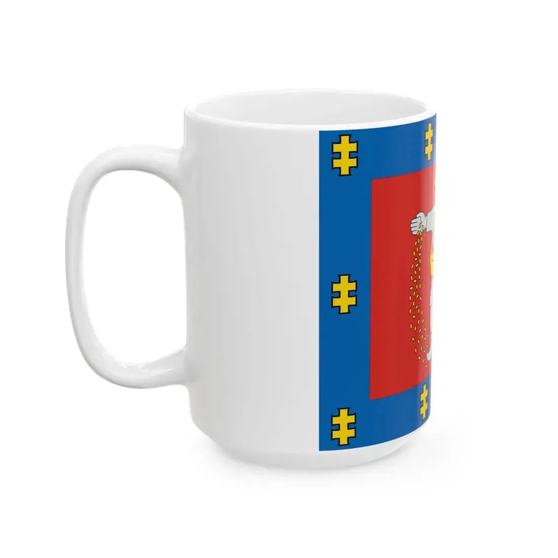 Marijampole County flag (Lithuania) White Coffee Mug - Go Mug Yourself