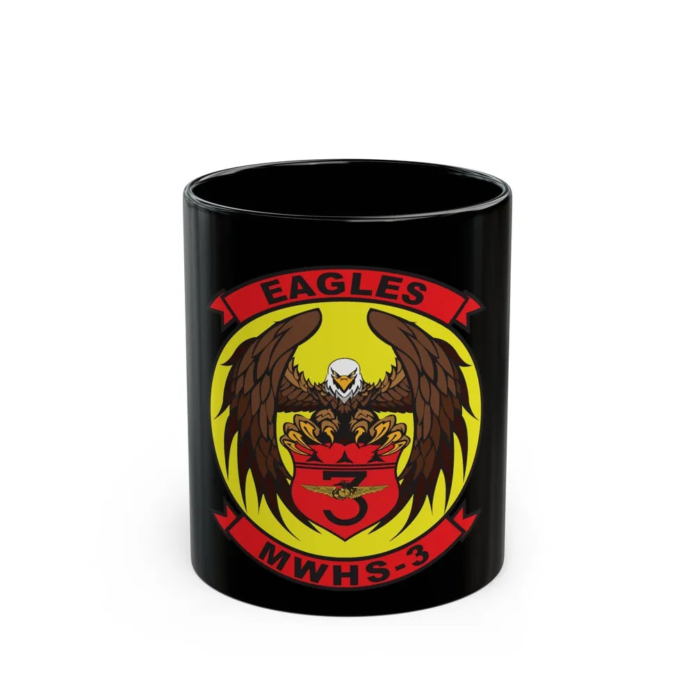 Marine Wing Headquarters Squadron 3 (USMC) Black Coffee Mug-11oz-Go Mug Yourself