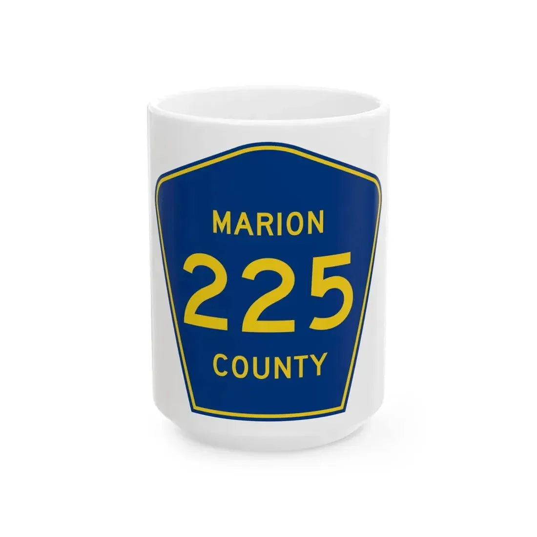 Marion County 225 (Florida) (Road Sign) White Coffee Mug 15oz - Go Mug Yourself