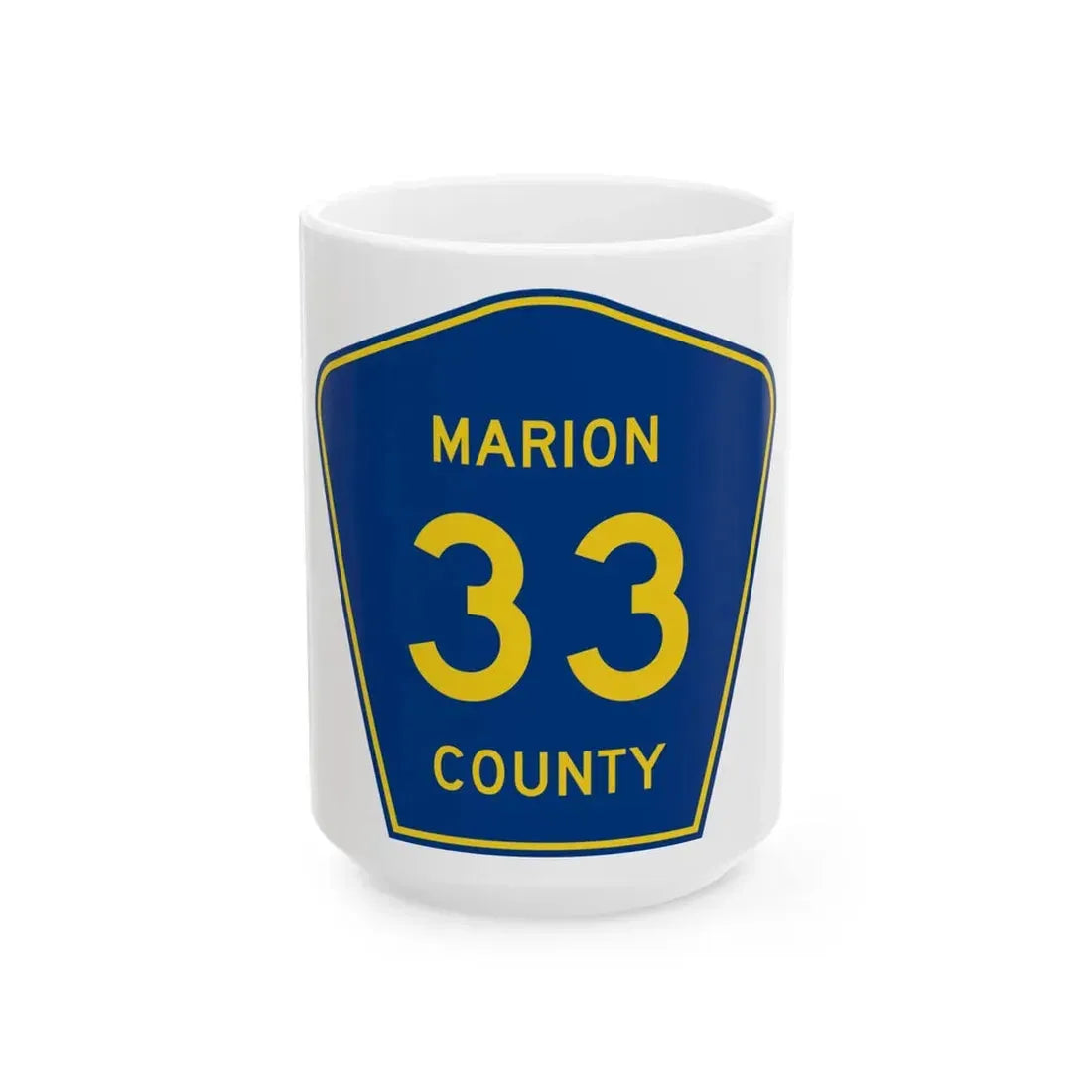Marion County Route 33 AL (Alabama) (Road Sign) White Coffee Mug 15oz - Go Mug Yourself
