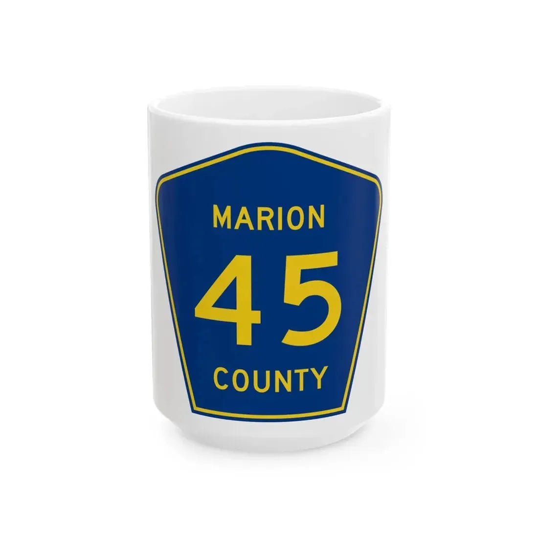 Marion County Route 45 AL (Alabama) (Road Sign) White Coffee Mug 15oz - Go Mug Yourself