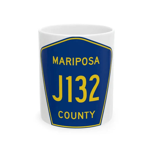 Mariposa County J132 (California) (Road Sign) White Coffee Mug 11oz - Go Mug Yourself