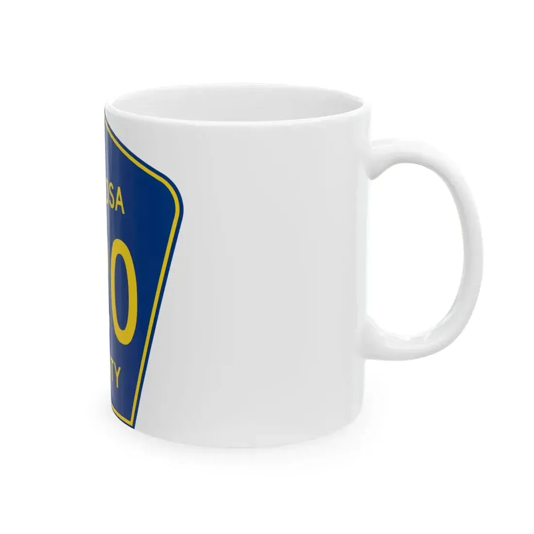 Mariposa County J20 (California) (Road Sign) White Coffee Mug - Go Mug Yourself