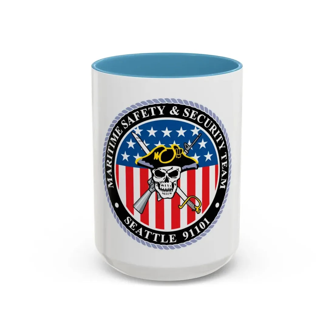Maritime Safety & Security Team Seattle MSST (U.S. Coast Guard) Accent Coffee Mug 15oz Light Blue - Go Mug Yourself