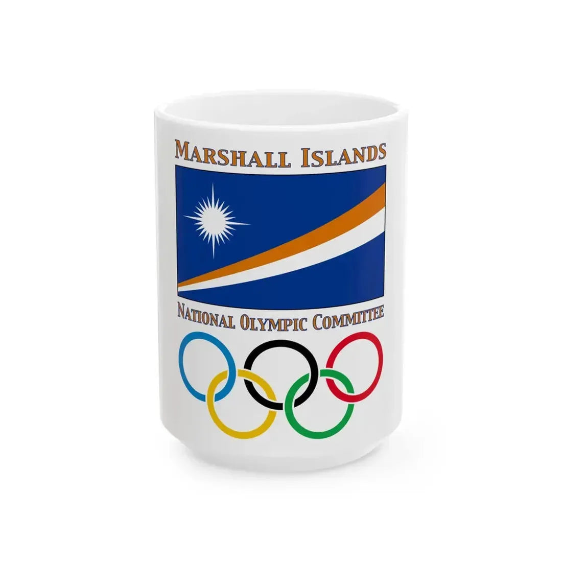Marshall Islands National Olympic Committee logo (Marshall Islands) White Coffee Mug 15oz - Go Mug Yourself