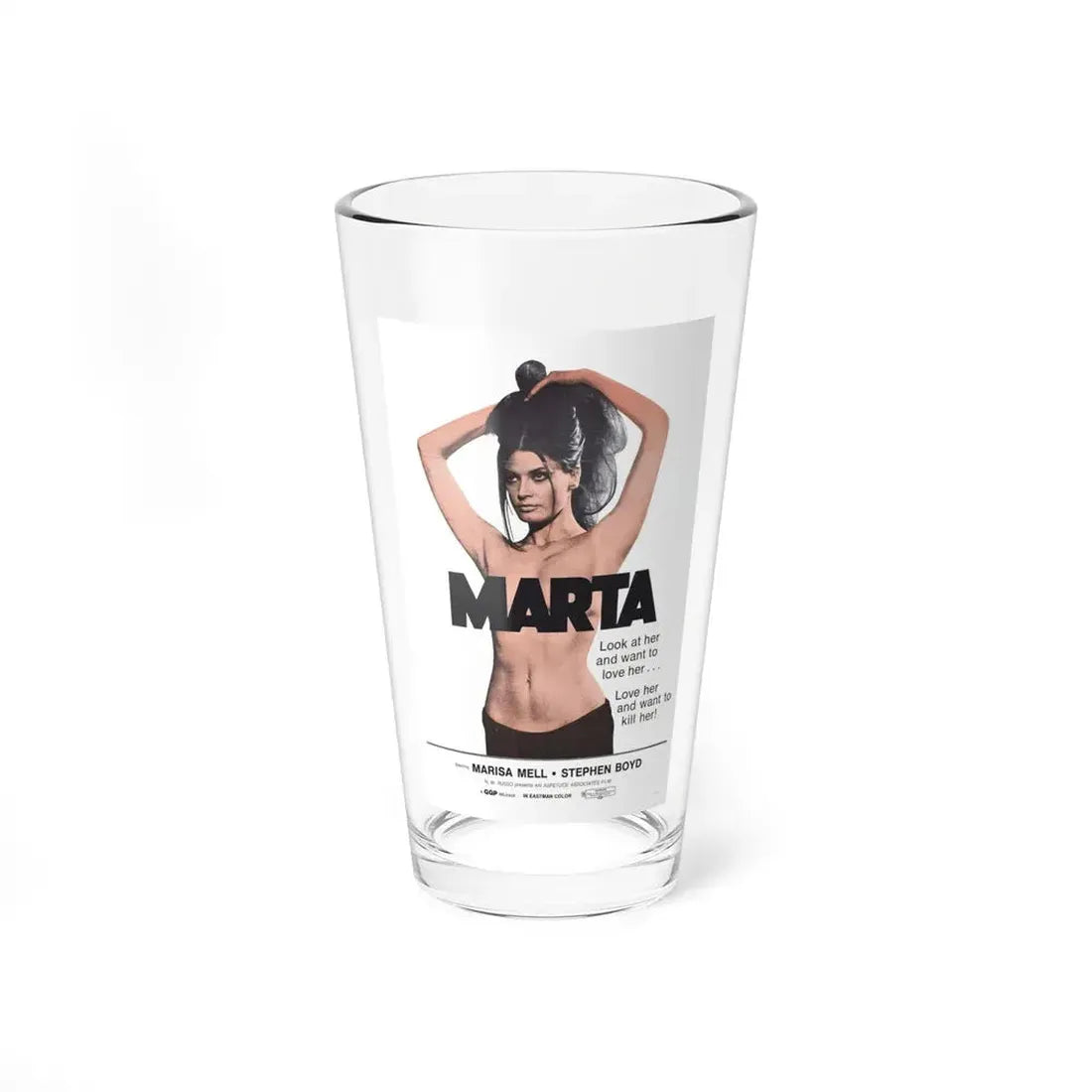MARTA 1971 Movie Poster - Pint Glass 16oz 16oz - Go Mug Yourself