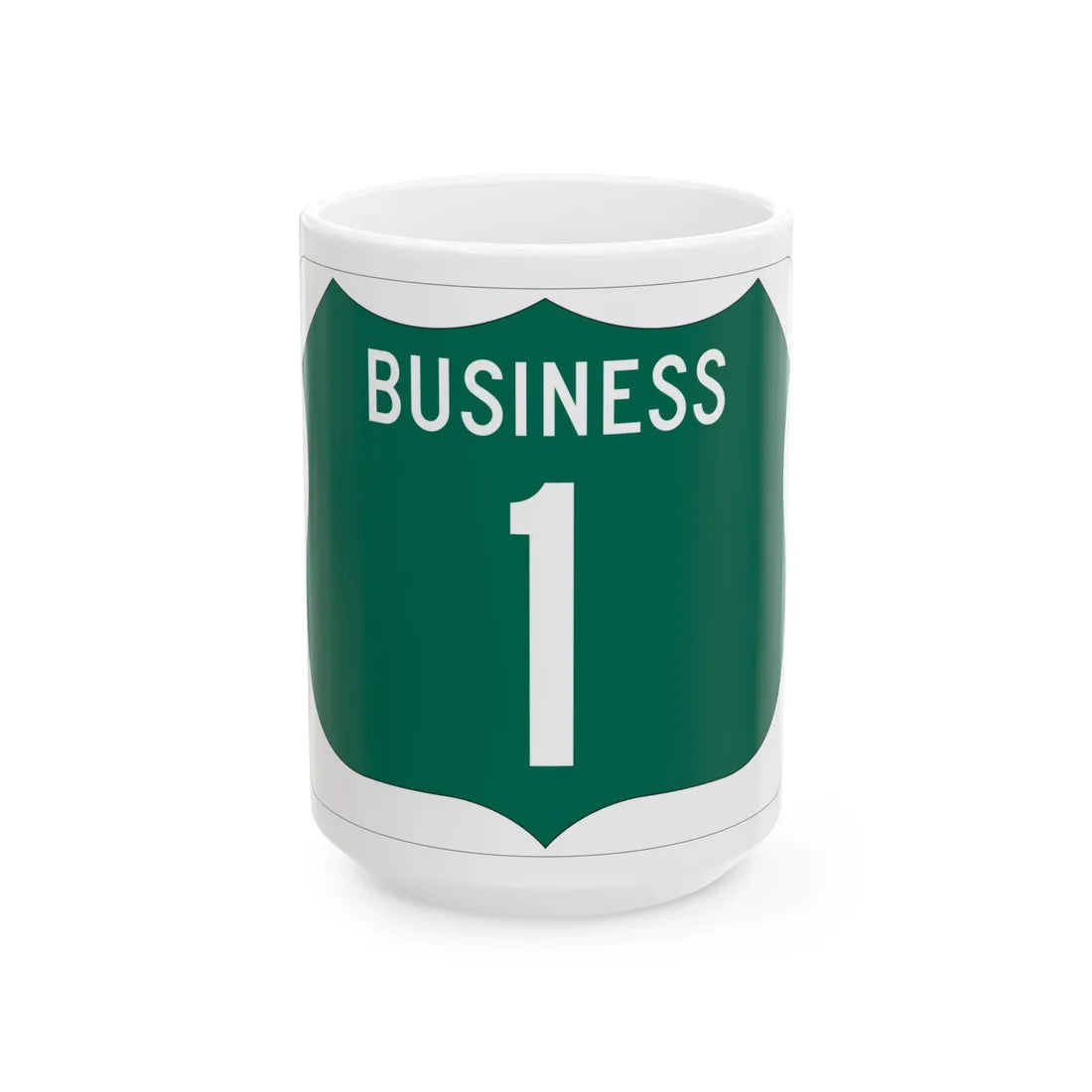Maryland US business route template wide (Maryland) (Road Sign) White Coffee Mug 15oz - Go Mug Yourself
