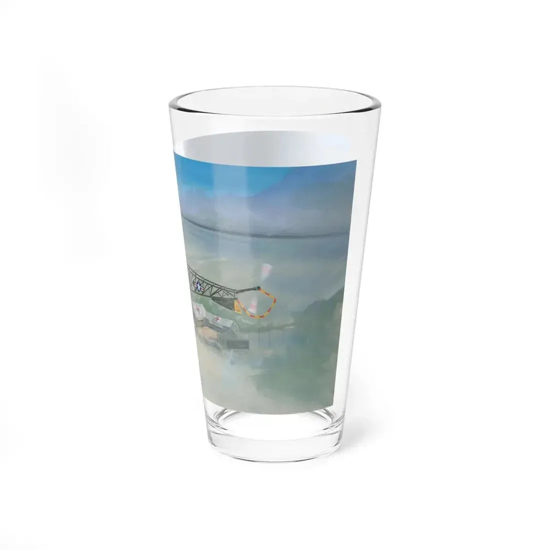 MASH Helicopter Model (Magazine Illustration) Pint Glass 16oz - Go Mug Yourself