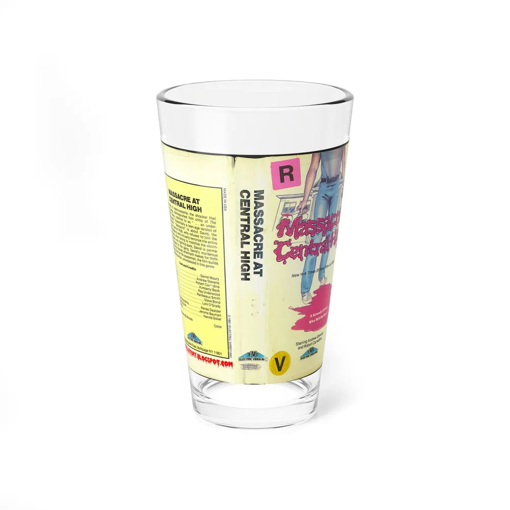 MASSACRE AT CENTRAL HIGH (VHS COVER) Pint Glass 16oz 16oz - Go Mug Yourself
