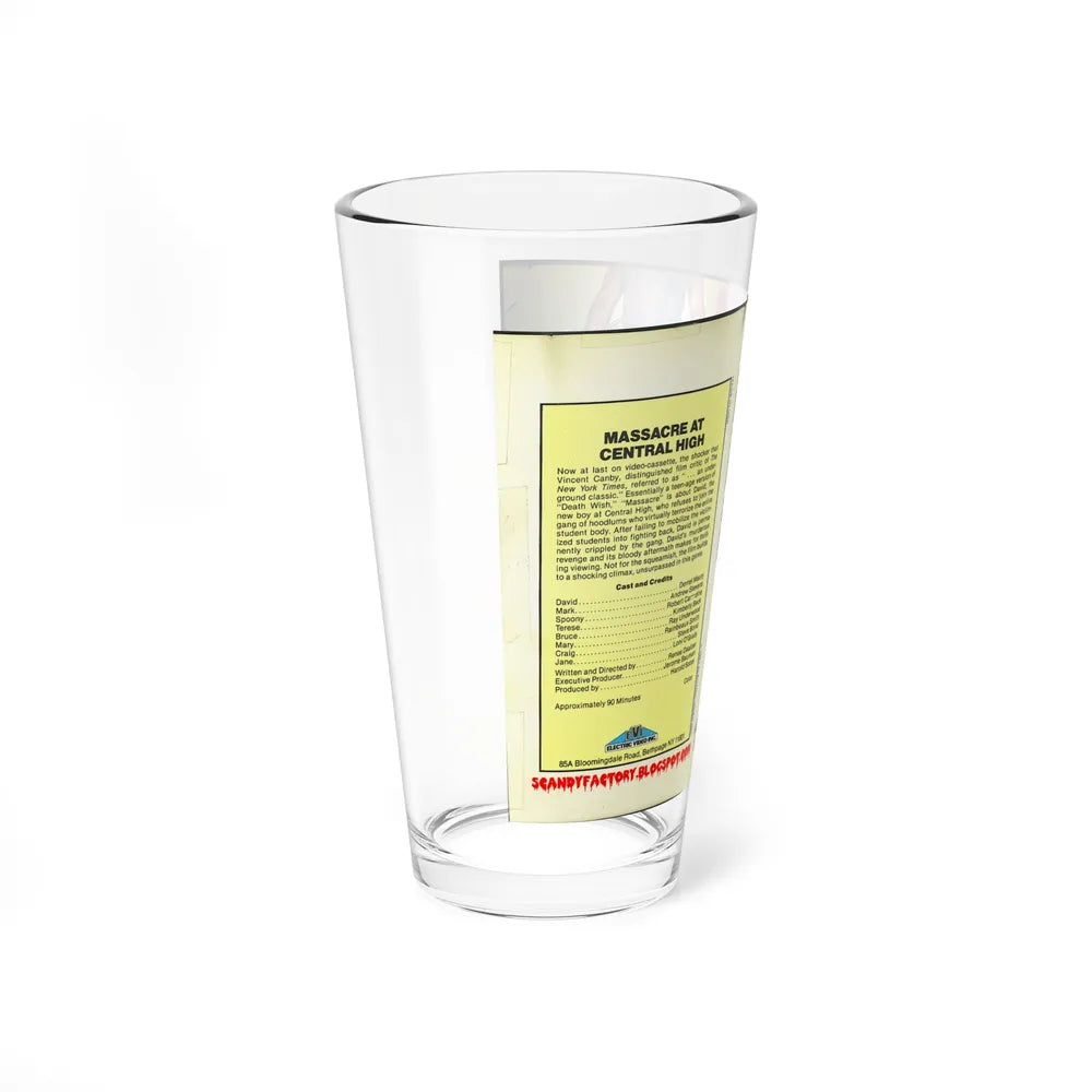 MASSACRE AT CENTRAL HIGH (VHS COVER) Pint Glass 16oz - Go Mug Yourself