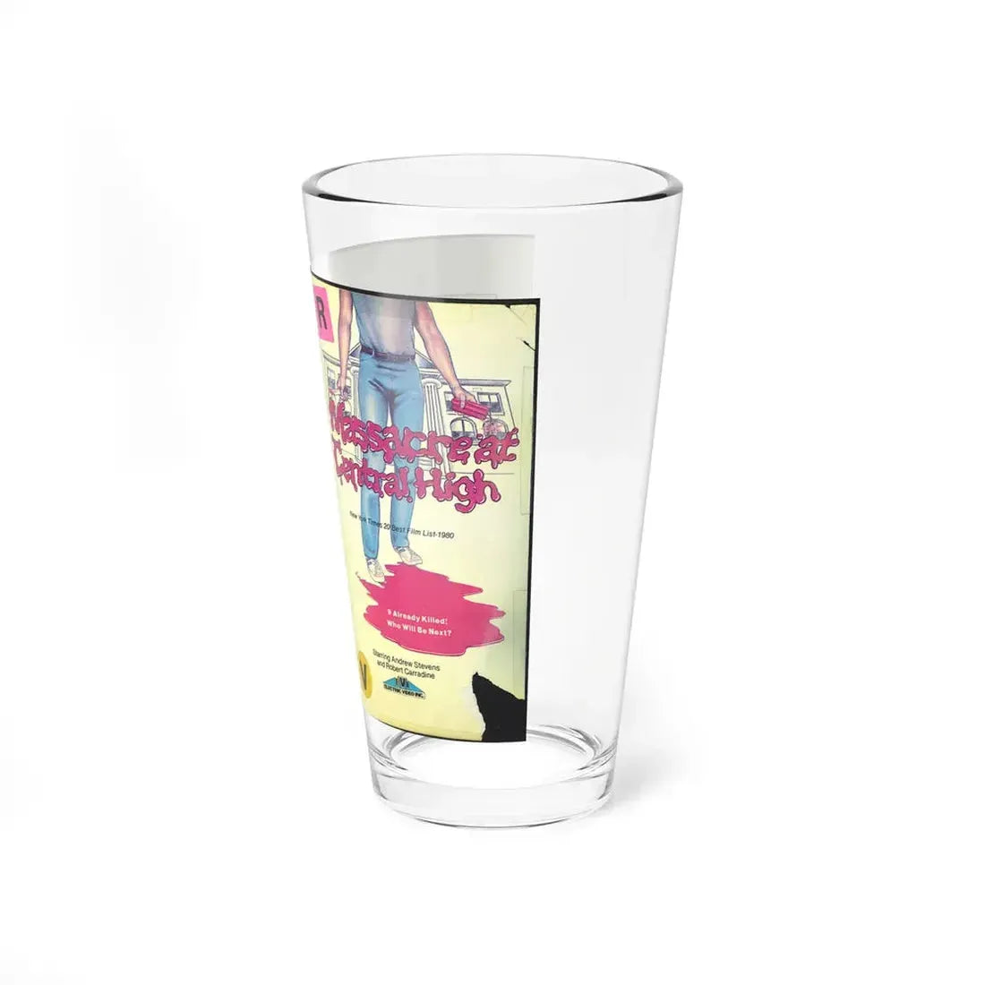 MASSACRE AT CENTRAL HIGH (VHS COVER) Pint Glass 16oz - Go Mug Yourself
