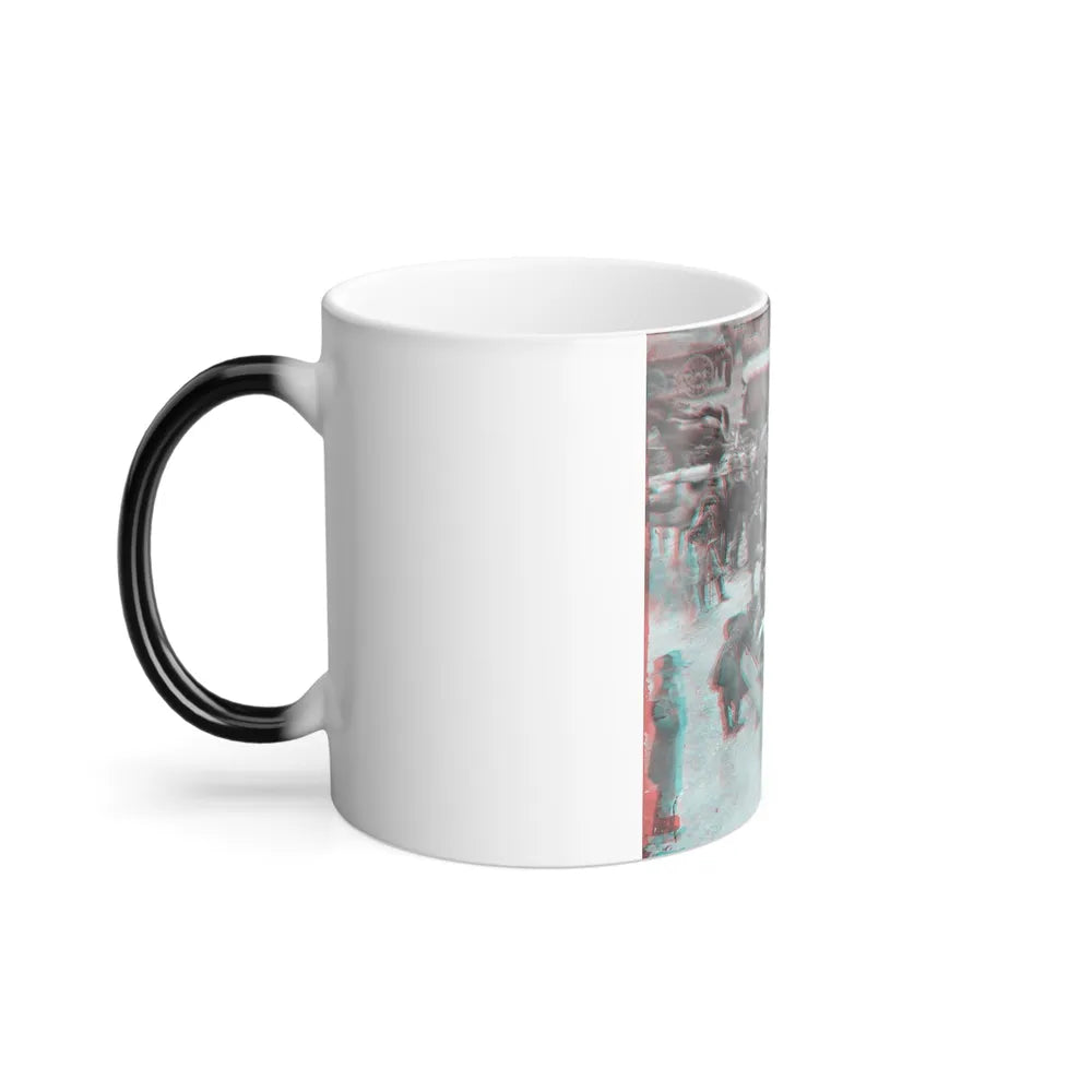 Massaponax Church, Va. Council of War Gen. Ulysses S. Grant Examining Map Held by Gen. George G. Meade During the Civil War (U.S. Civil War) Color Changing Coffee Mug 11oz-Go Mug Yourself