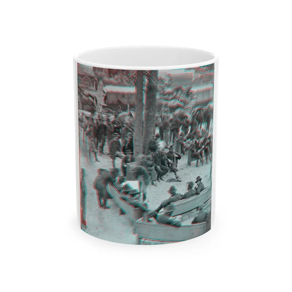 Massaponax Church, Va. Council Of War Gen. Ulysses S. Grant Examining Map Held By Gen. George G. Meade During The Civil War (U.S. Civil War) White Coffee Mug-11oz-Go Mug Yourself