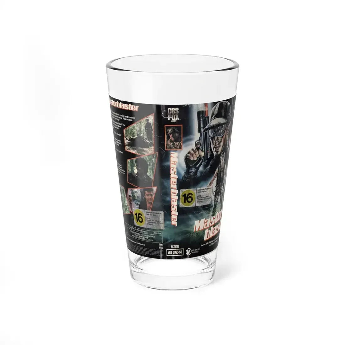 MASTER BLASTER ACTION (VHS COVER) Pint Glass 16oz 16oz - Go Mug Yourself