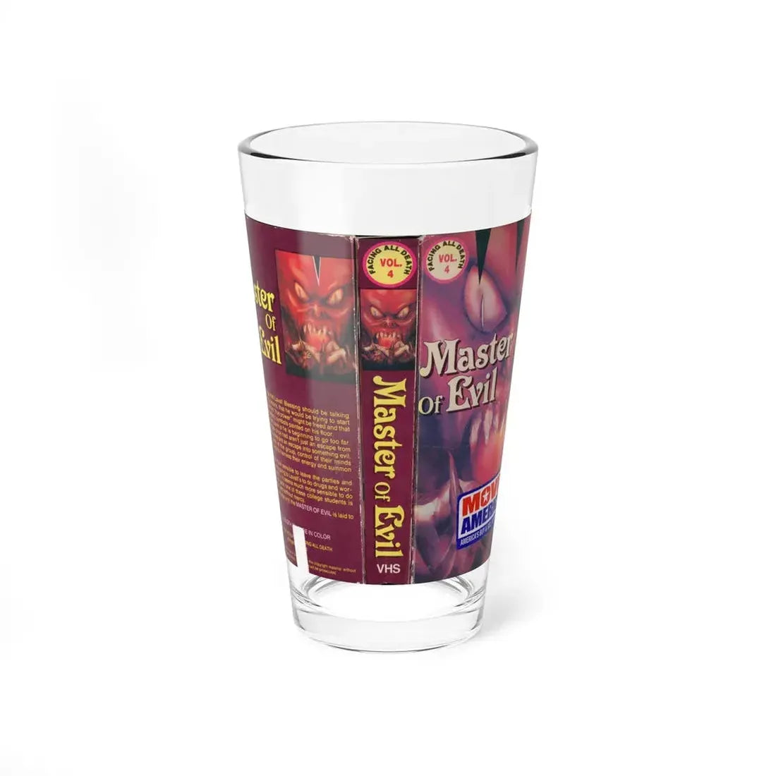 MASTER OF EVIL (VHS COVER) Pint Glass 16oz 16oz - Go Mug Yourself