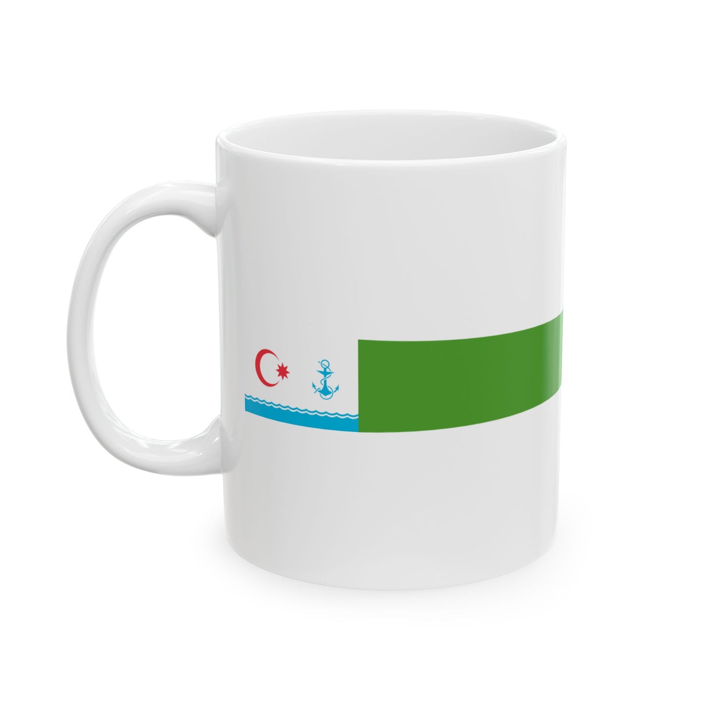 Masthead Pennant of the Azerbaijan Border patrol vessels (Azerbaijan) White Coffee Mug-Go Mug Yourself