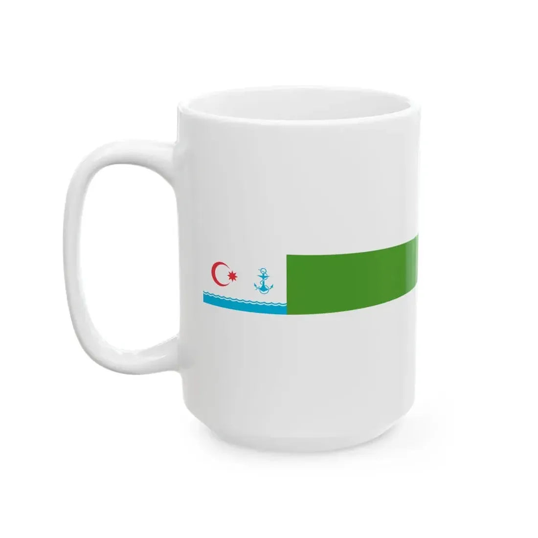 Masthead Pennant of the Azerbaijan Border patrol vessels (Azerbaijan) White Coffee Mug - Go Mug Yourself