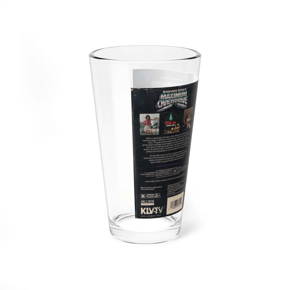 MAXIMUM OVERDRIVE (VHS COVER) Pint Glass 16oz - Go Mug Yourself