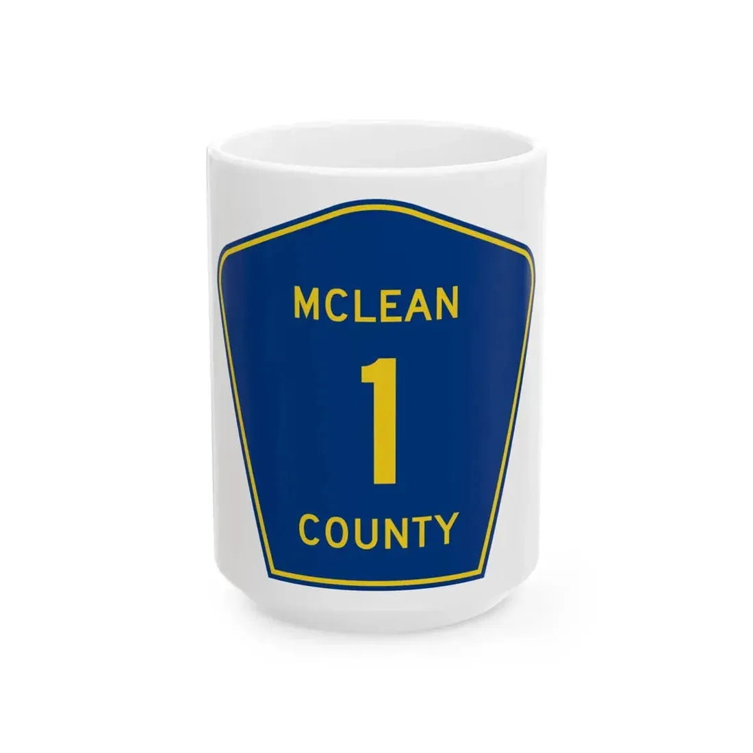 McLean County 1 (Illinois) (Road Sign) White Coffee Mug 15oz - Go Mug Yourself