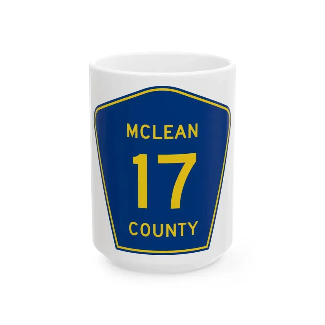 McLean County 17 (Illinois) (Road Sign) White Coffee Mug 15oz - Go Mug Yourself