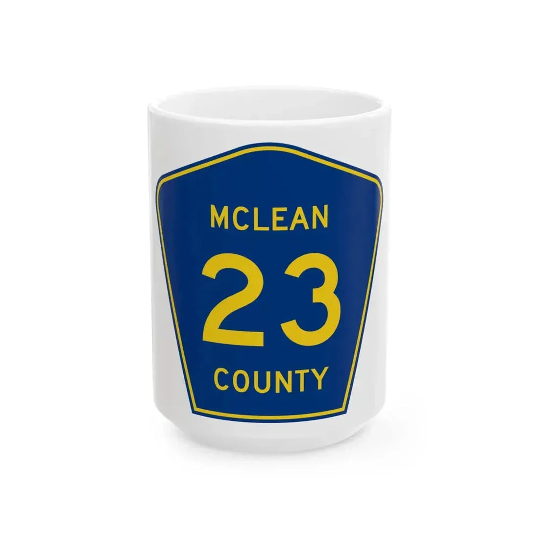McLean County 23 (Illinois) (Road Sign) White Coffee Mug 15oz - Go Mug Yourself