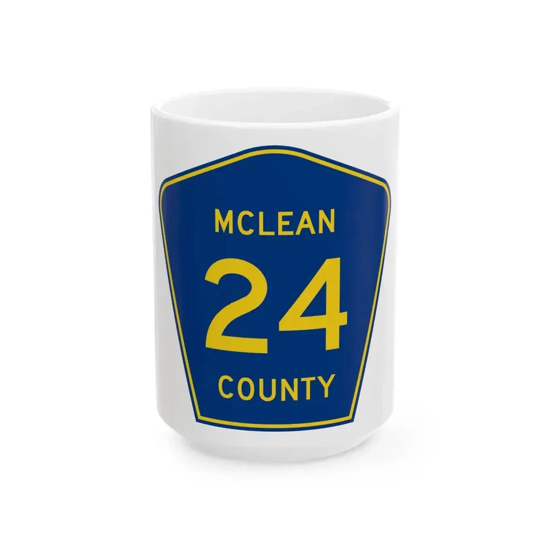 McLean County 24 (Illinois) (Road Sign) White Coffee Mug 15oz - Go Mug Yourself