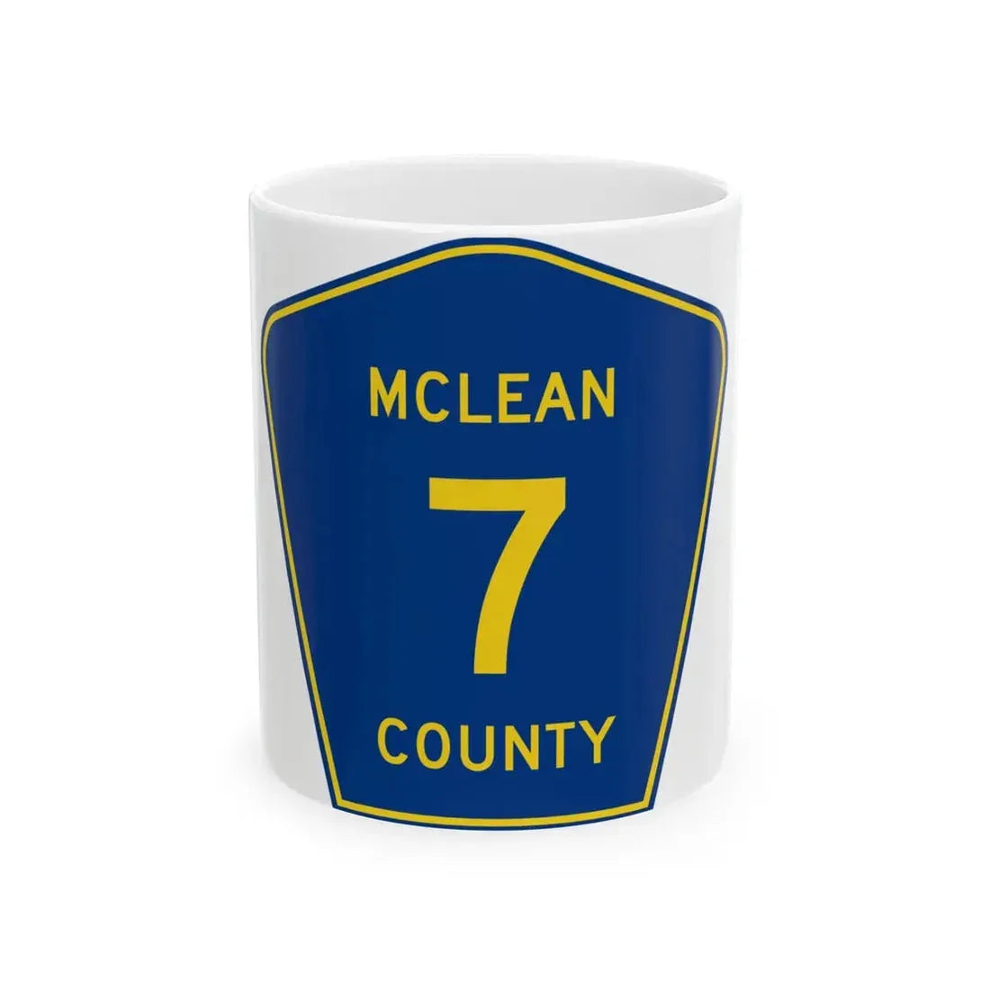 McLean County 7 (Illinois) (Road Sign) White Coffee Mug 11oz - Go Mug Yourself