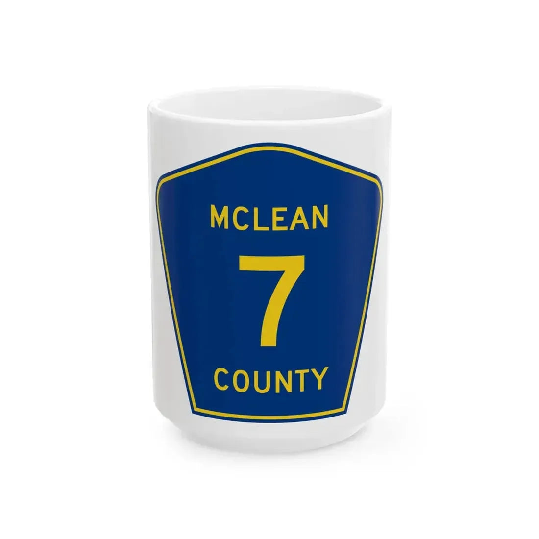 McLean County 7 (Illinois) (Road Sign) White Coffee Mug 15oz - Go Mug Yourself