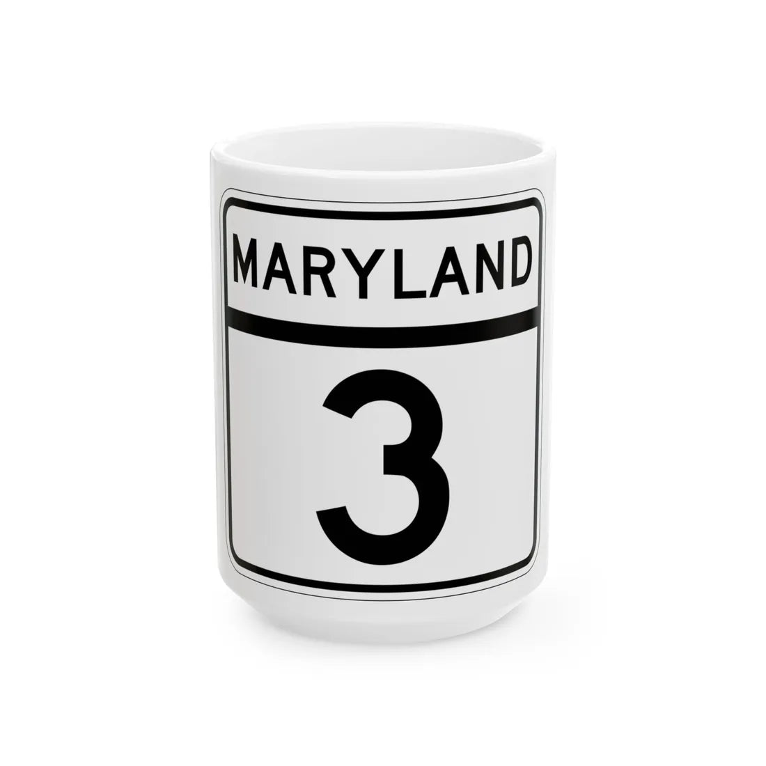 MD 3 (Maryland) (Road Sign) White Coffee Mug 15oz - Go Mug Yourself