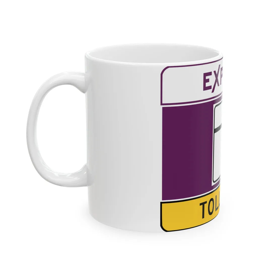 MD blank toll narrow (Maryland) (Road Sign) White Coffee Mug - Go Mug Yourself