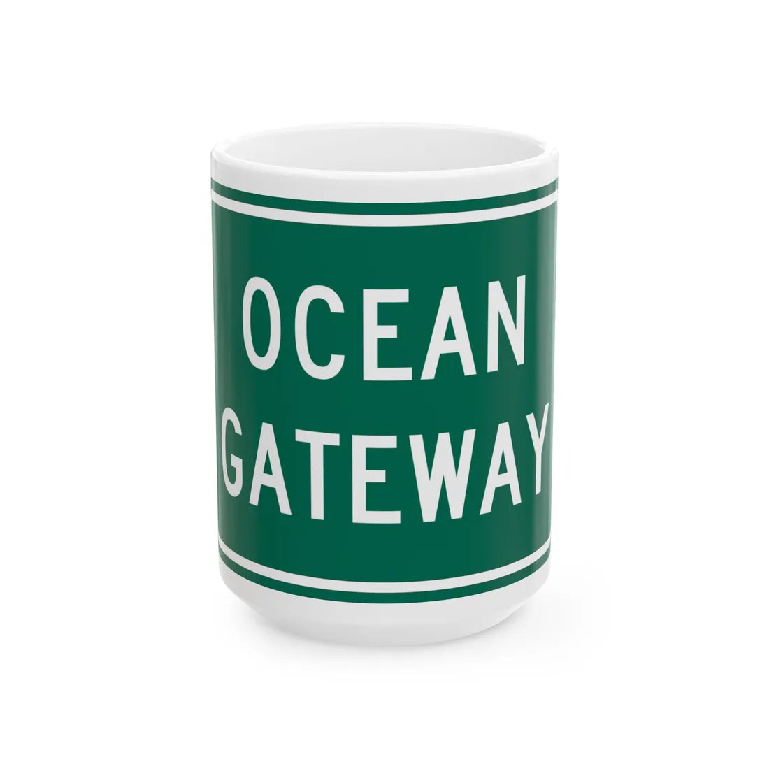 MD Ocean Gateway (Maryland) (Road Sign) White Coffee Mug 15oz - Go Mug Yourself