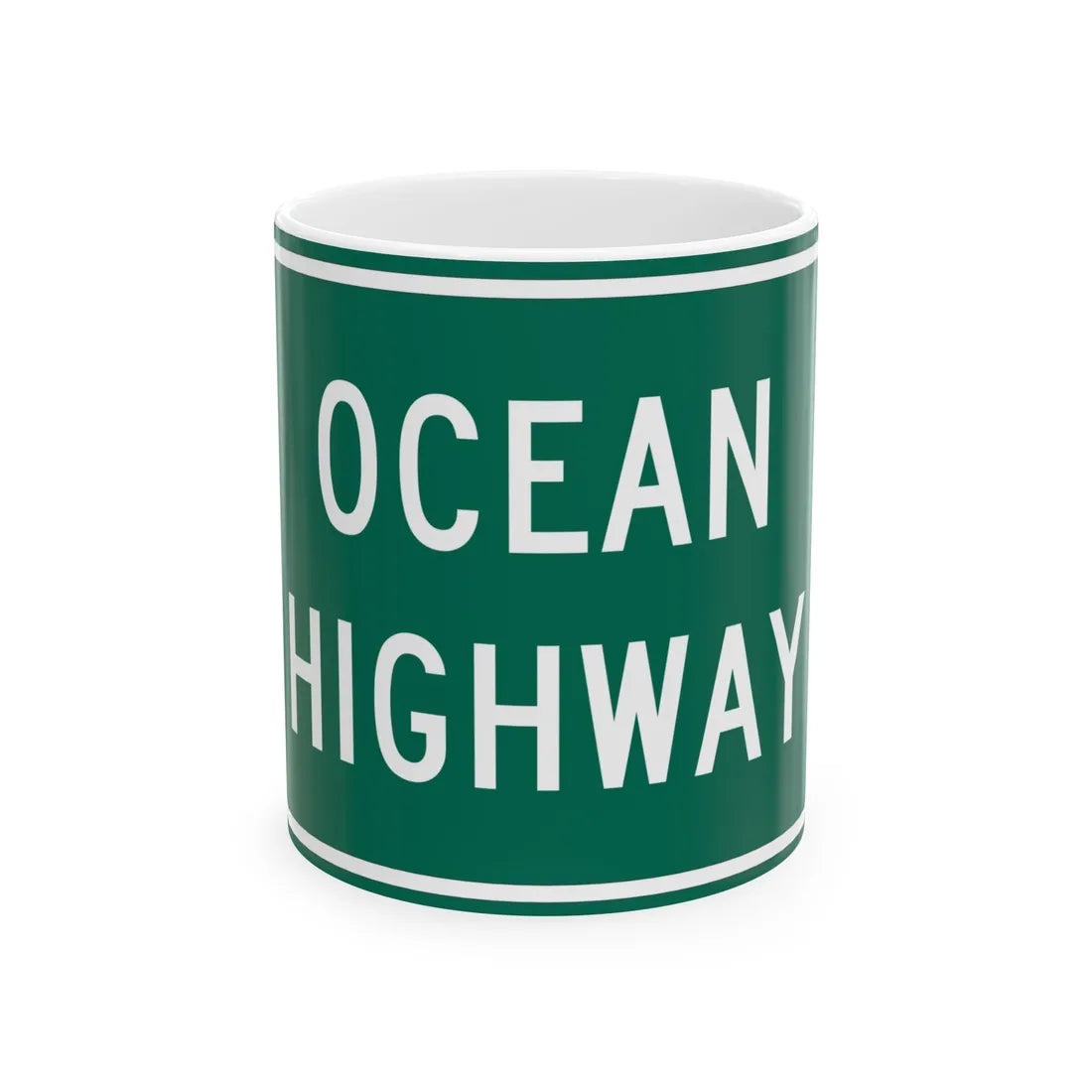 MD Ocean Highway (Maryland) (Road Sign) White Coffee Mug 11oz - Go Mug Yourself