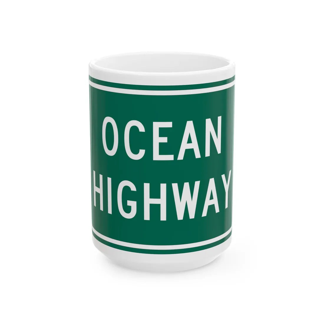 MD Ocean Highway (Maryland) (Road Sign) White Coffee Mug 15oz - Go Mug Yourself