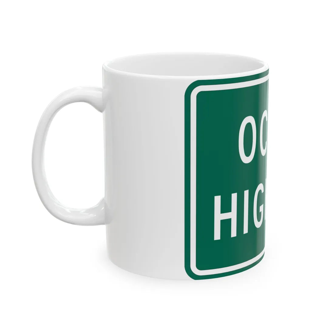 MD Ocean Highway (Maryland) (Road Sign) White Coffee Mug - Go Mug Yourself