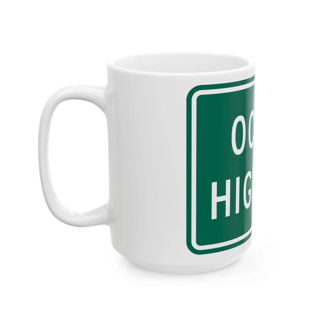 MD Ocean Highway (Maryland) (Road Sign) White Coffee Mug - Go Mug Yourself