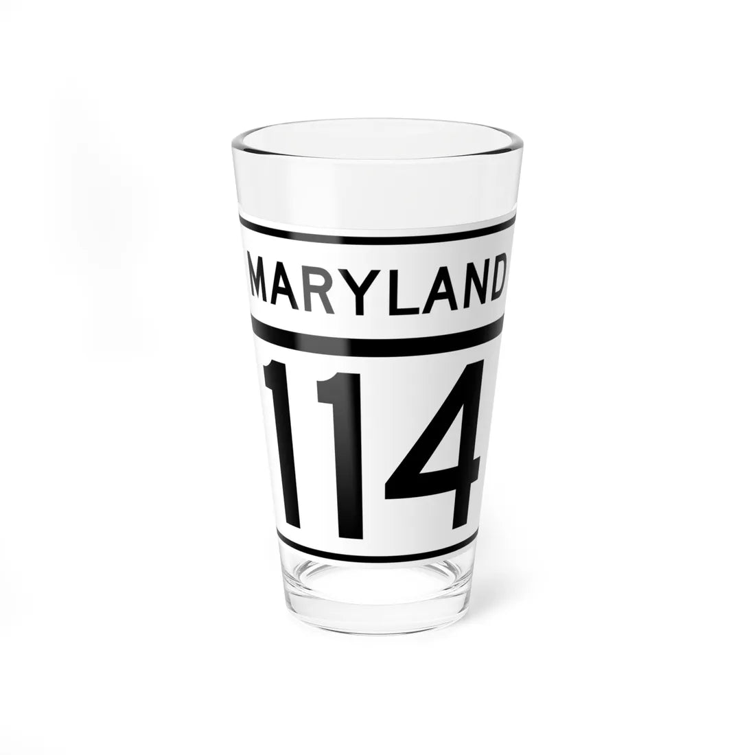 MD Route 114 (Maryland) (Road Sign) Pint Glass 16oz - Go Mug Yourself