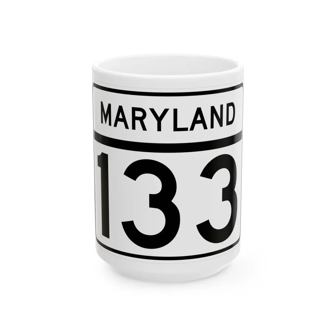 MD Route 133 (Maryland) (Road Sign) White Coffee Mug 15oz - Go Mug Yourself