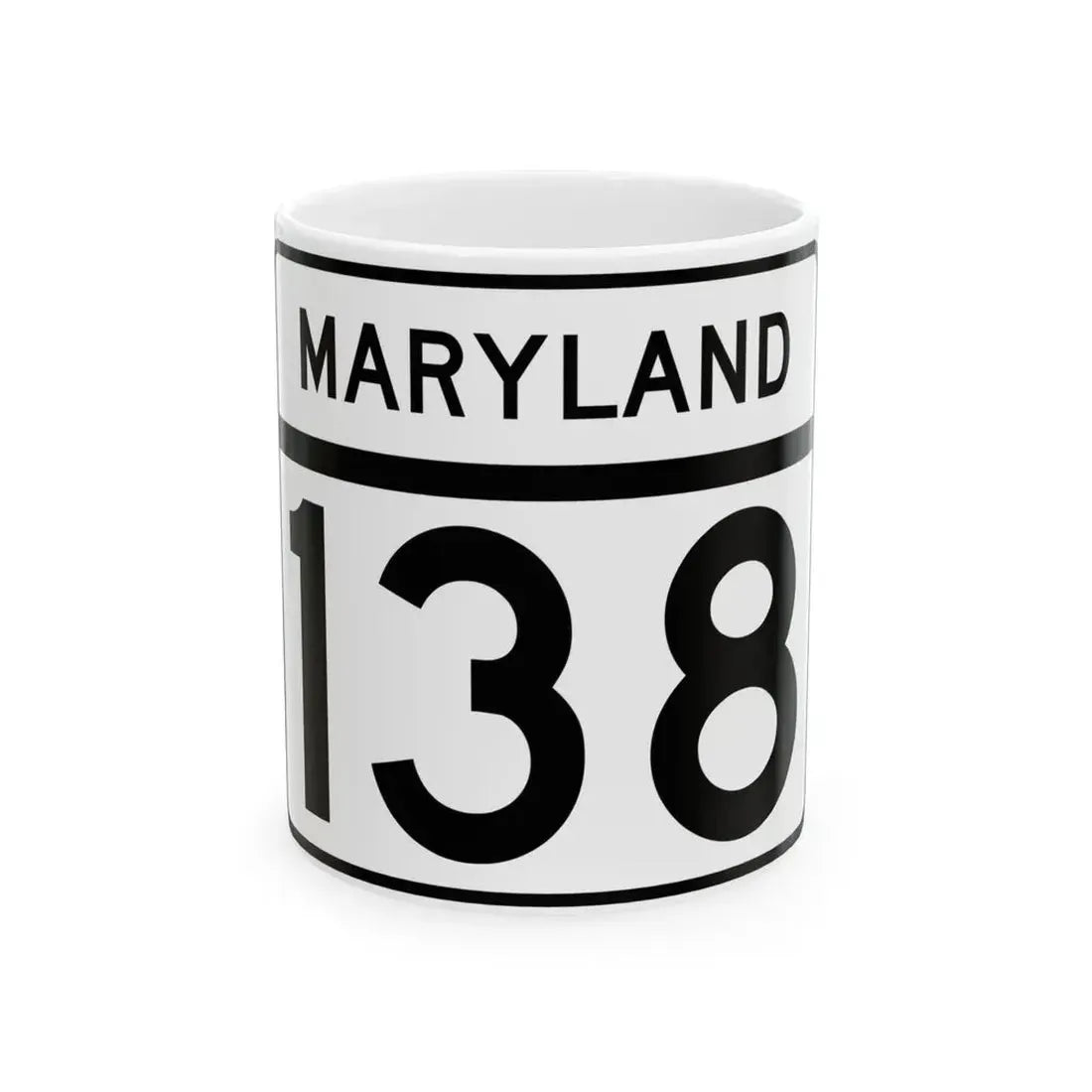 MD Route 138 (Maryland) (Road Sign) White Coffee Mug 11oz - Go Mug Yourself