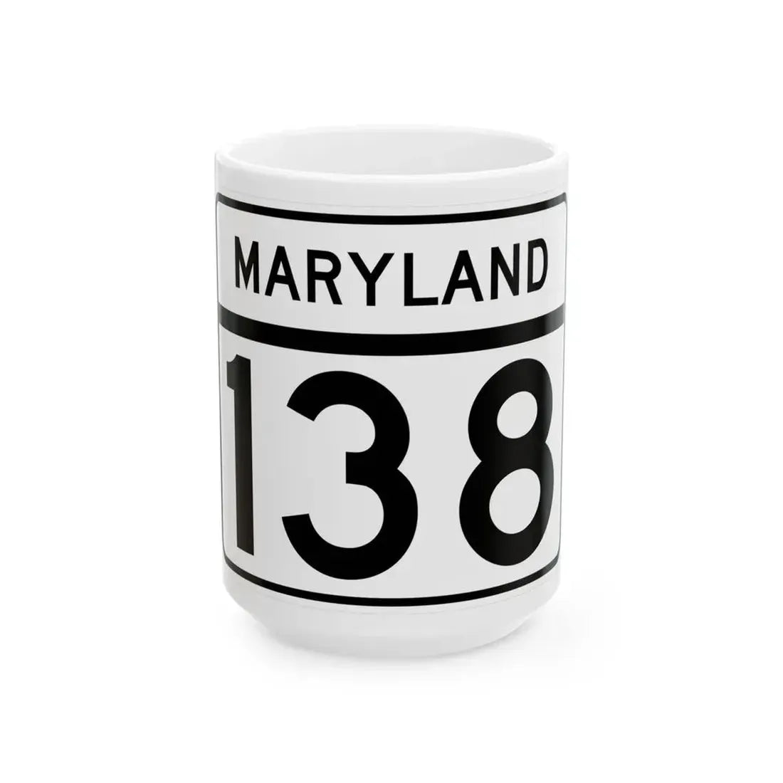 MD Route 138 (Maryland) (Road Sign) White Coffee Mug 15oz - Go Mug Yourself