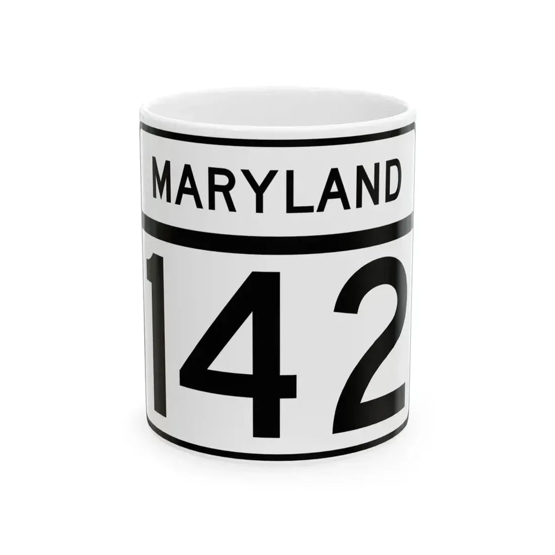 MD Route 142 (Maryland) (Road Sign) White Coffee Mug 11oz - Go Mug Yourself