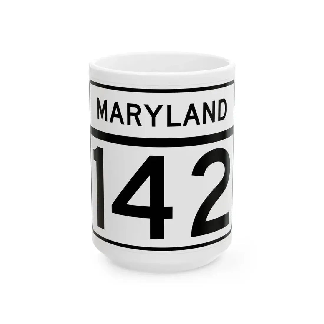 MD Route 142 (Maryland) (Road Sign) White Coffee Mug 15oz - Go Mug Yourself